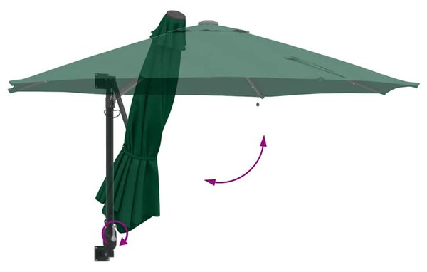 Vrtni suncobran Zelena 248 x 248 x 148 cm Poliester i čelik - Zelena / 248 x 248 x 148 cm