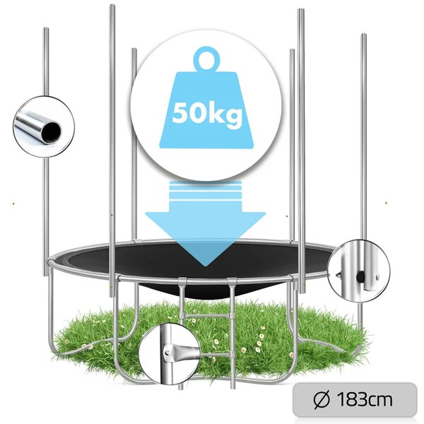 Vrtni trampolin Neo-Sport 183 cm, 6 ft, vanjska mreža i ljestve
