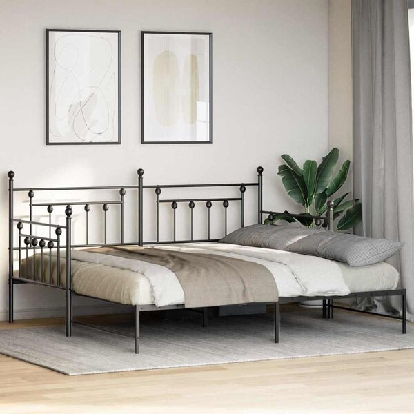 Krevet na kat Crna 90 x 190 cm Čelik - Crna / 90 x 190 cm