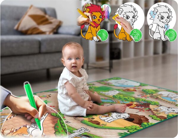 Podloga za slikanje 90 x 120 cm + 80 Ricokids alkoholnih markera