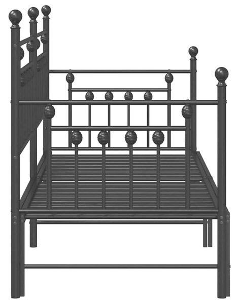 Krevet na kat Crna 75 x 190 cm Čelik - Crna / 75 x 190 cm