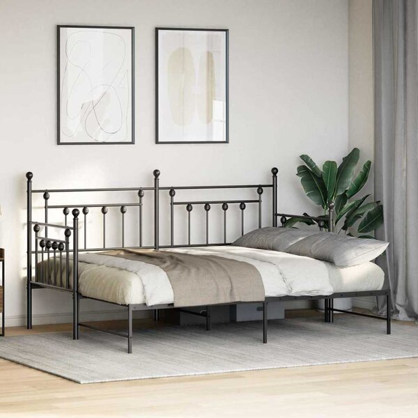 Krevet na kat Crna 75 x 190 cm Čelik - Crna / 75 x 190 cm