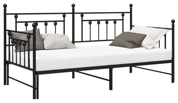 Krevet na kat Crna 90 x 190 cm Čelik - Crna / 90 x 190 cm