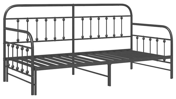 Krevet na kat Crna 90 x 200 cm Čelik s prahom premazan - Crna / 90 x 200 cm