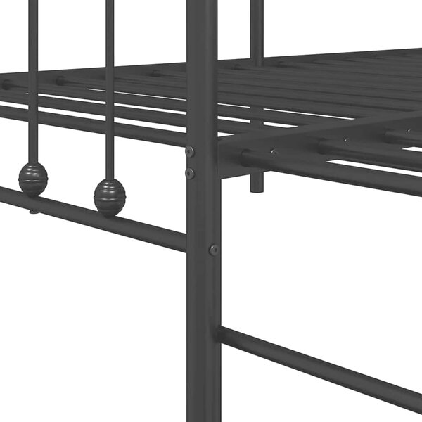 Krevet na kat Crna 90 x 200 cm Čelik s prahom premazan - Crna / 90 x 200 cm