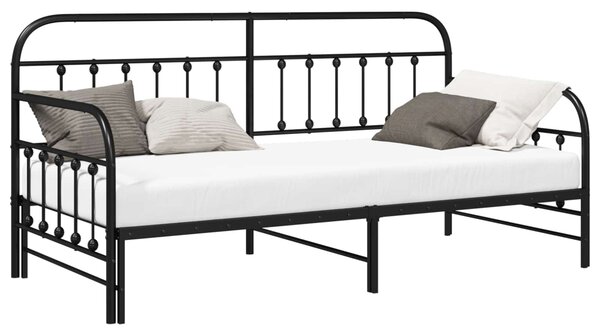 Krevet na kat Crna 90 x 200 cm Čelik s prahom premazan - Crna / 90 x 200 cm