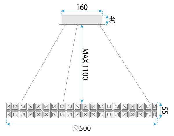LED svijetiljka MS005-CP 50cm CHROME