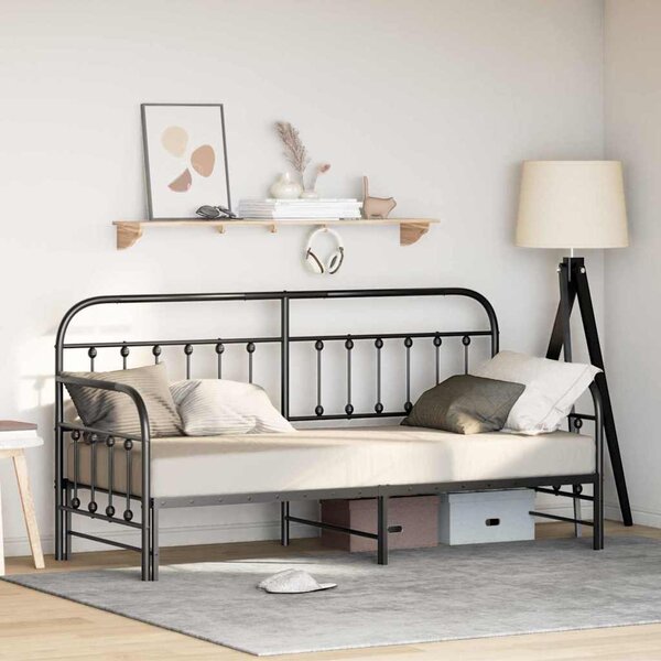 Krevet na kat Crna 80 x 200 cm Čelik s prahom premazan - Crna / 80 x 200 cm