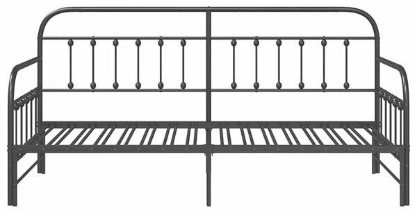 Krevet na kat Crna 90 x 200 cm Čelik s prahom premazan - Crna / 90 x 200 cm