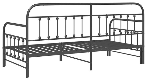 Krevet na kat Crna 90 x 200 cm Čelik s prahom premazan - Crna / 90 x 200 cm