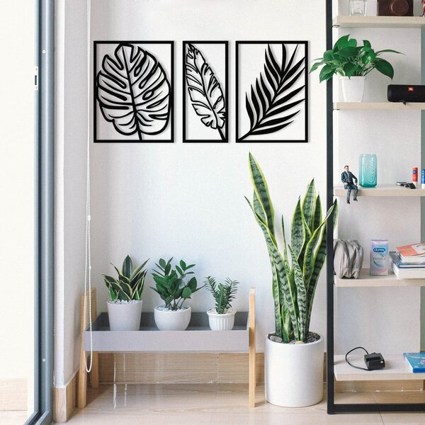 Metalni zidni ukras 80x38 cm Leaf - Wallity