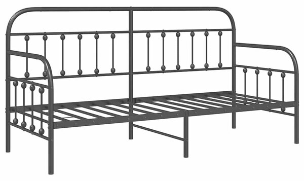 Krevet na kat Crna 80 x 200 cm Čelik s prahom premazan - Crna / 80 x 200 cm