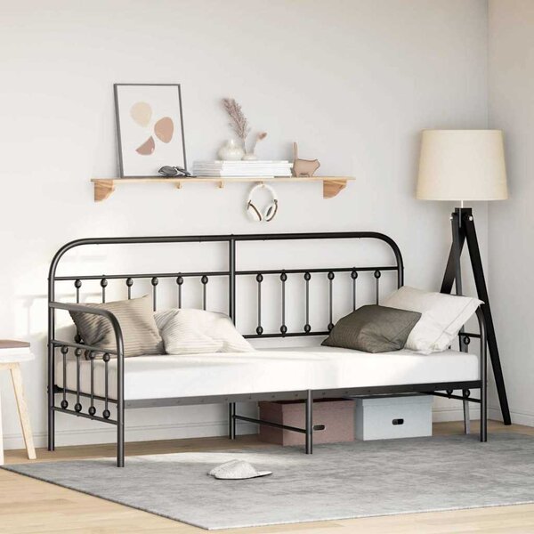 Krevet na kat Crna 80 x 200 cm Čelik s prahom premazan - Crna / 80 x 200 cm