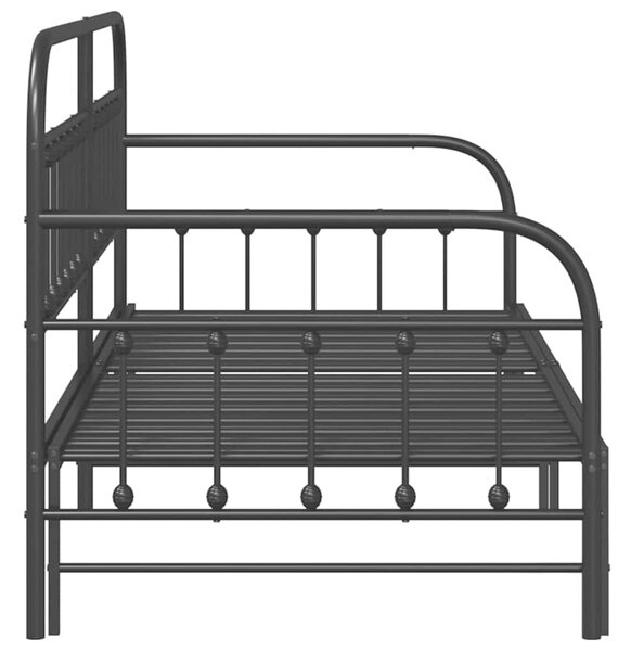 Krevet na kat Crna 90 x 200 cm Čelik s prahom premazan - Crna / 90 x 200 cm