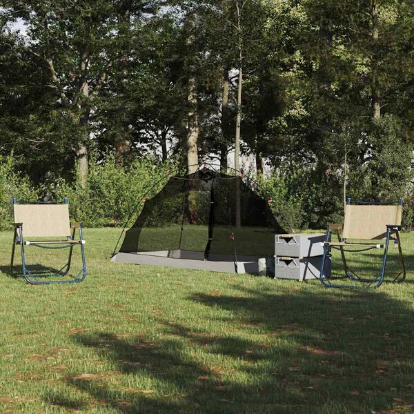 Šator s krovom s pohranom Siva i crna 236 x 150 x 136 cm - Crna / 236 x 150 x 136 cm