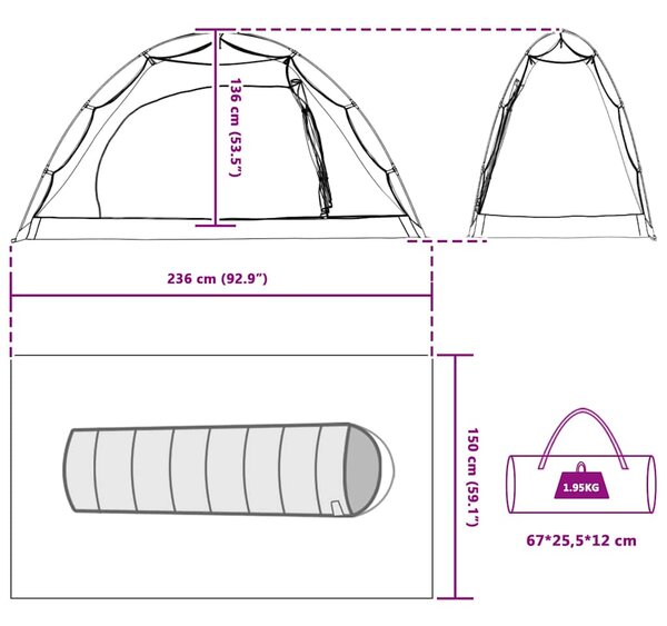 Šator s krovom s pohranom Siva i crna 236 x 150 x 136 cm - Crna / 236 x 150 x 136 cm