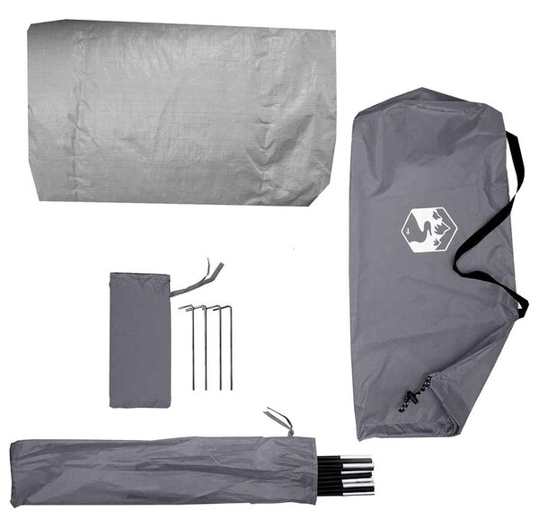 Šator s krovom s pohranom Siva i crna 236 x 150 x 136 cm - Crna / 236 x 150 x 136 cm