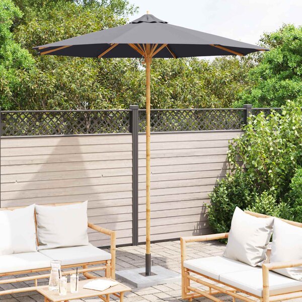 Vrtni suncobran Tamno siva Ø 240 x 260 cm bambus - Siva / Ø 240 x 260 cm