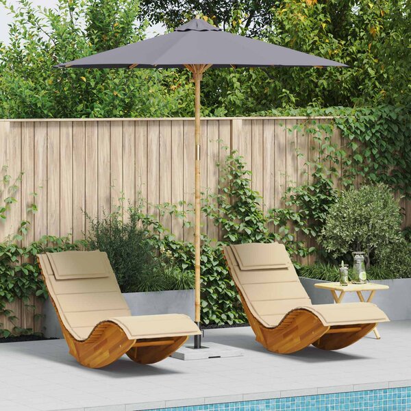 Vrtni suncobran Tamno siva Ø 240 x 260 cm bambus - Siva / Ø 240 x 260 cm