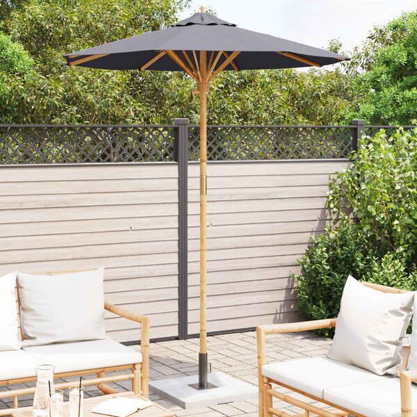 Vrtni suncobran Tamno siva Ø 180 x 230 cm bambus - Siva / Ø 180 x 230 cm