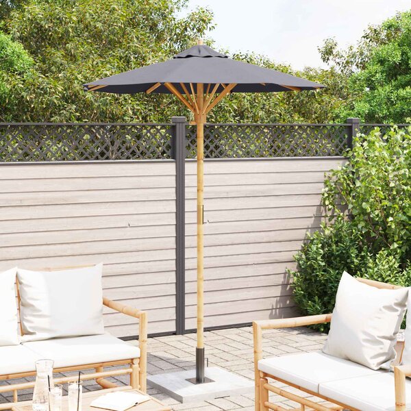 Vrtni suncobran Tamno siva Ø 150 x 210 cm bambus - Siva / Ø 150 x 210 cm
