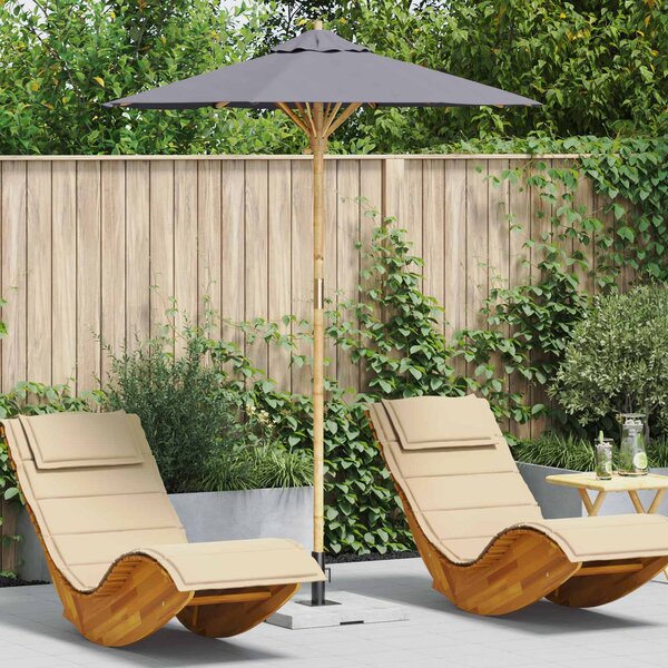 Vrtni suncobran Tamno siva Ø 180 x 230 cm bambus - Siva / Ø 180 x 230 cm
