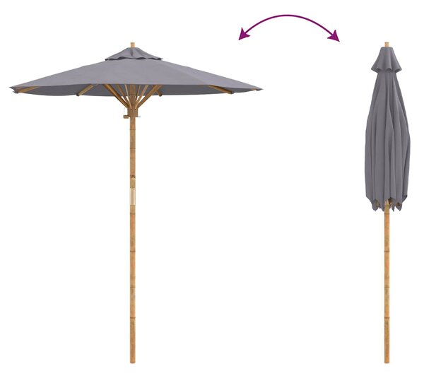 Vrtni suncobran Tamno siva Ø 180 x 230 cm bambus - Siva / Ø 180 x 230 cm