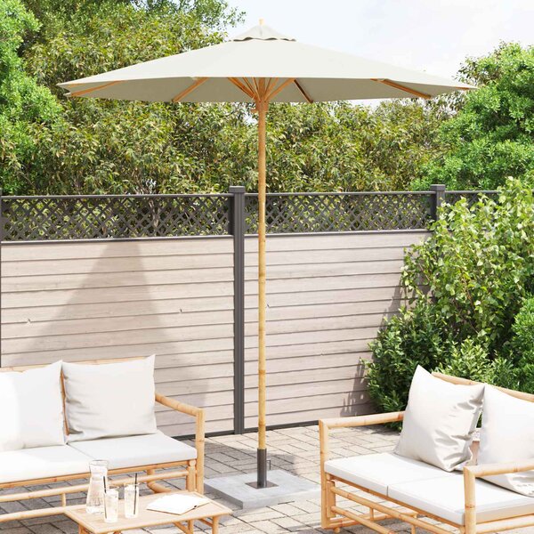 Vrtni suncobran Krem bijela Ø 240 x 260 cm bambus - Bijela / Ø 240 x 260 cm
