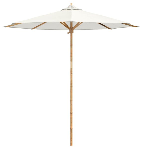 Vrtni suncobran Krem bijela Ø 240 x 260 cm bambus - Bijela / Ø 240 x 260 cm