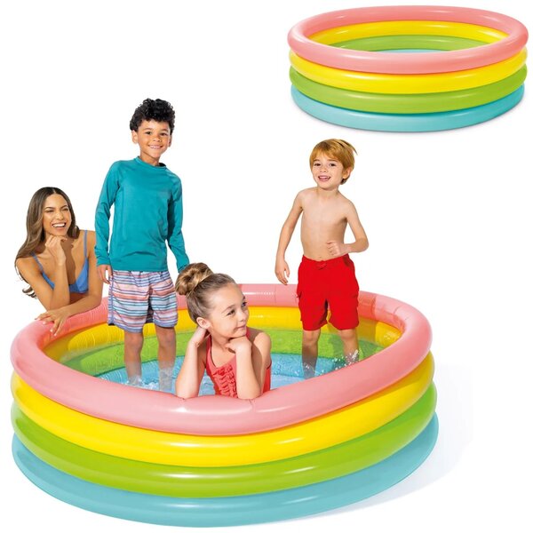 Napuhljivi bazen Rainbow s 4 prstena 168 x 46 cm INTEX 56441