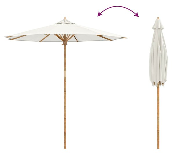 Vrtni suncobran Krem bijela Ø 240 x 260 cm bambus - Bijela / Ø 240 x 260 cm