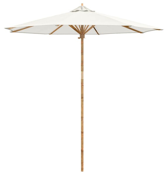 Vrtni suncobran Krem bijela Ø 240 x 260 cm bambus - Bijela / Ø 240 x 260 cm