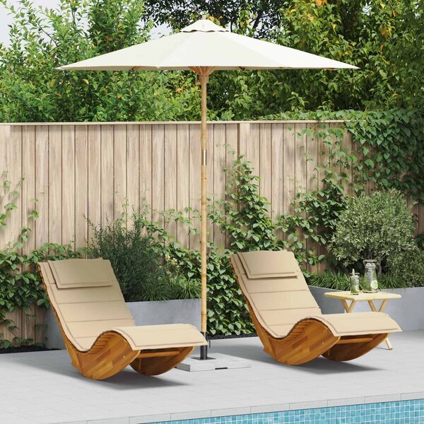 Vrtni suncobran Krem bijela Ø 240 x 260 cm bambus - Bijela / Ø 240 x 260 cm