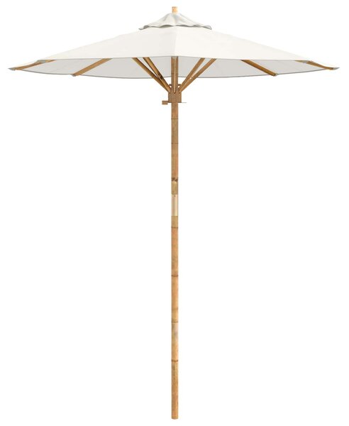 Vrtni suncobran Krem bijela Ø 180 x 230 cm bambus - Bijela / Ø 180 x 230 cm