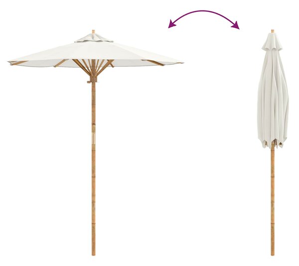 Vrtni suncobran Krem bijela Ø 180 x 230 cm bambus - Bijela / Ø 180 x 230 cm