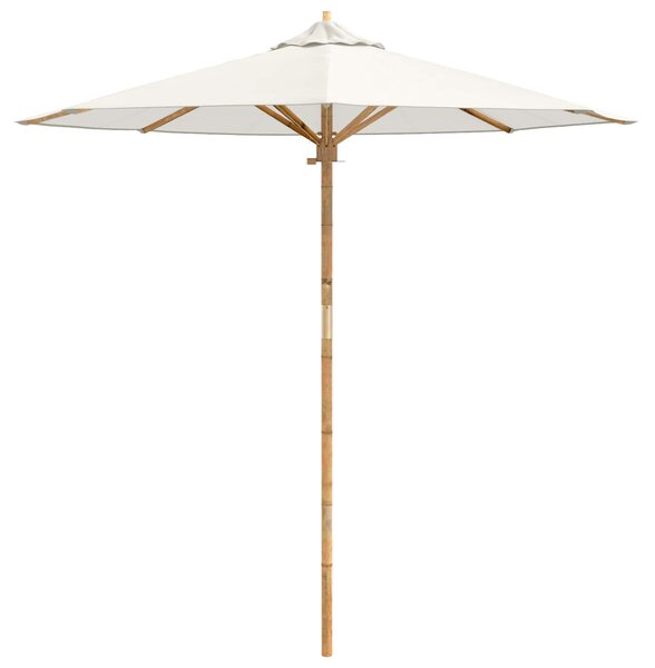 Vrtni suncobran Krem bijela Ø 217 x 230 cm bambus - Bijela / Ø 217 x 230 cm