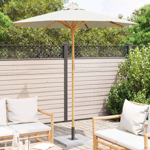 Vrtni suncobran Krem bijela Ø 217 x 230 cm bambus - Bijela / Ø 217 x 230 cm