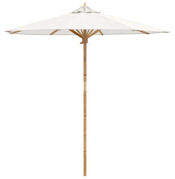 Vrtni suncobran Krem bijela Ø 217 x 230 cm bambus - Bijela / Ø 217 x 230 cm