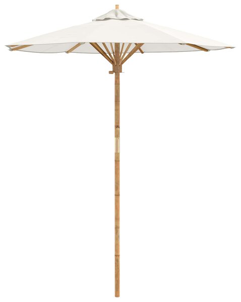 Vrtni suncobran Krem bijela Ø 180 x 230 cm bambus - Bijela / Ø 180 x 230 cm