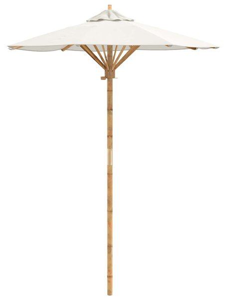 Vrtni suncobran Krem bijela Ø 150 x 210 cm bambus - Bijela / Ø 150 x 210 cm