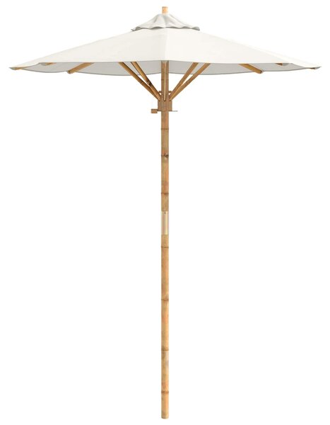 Vrtni suncobran Krem bijela Ø 150 x 210 cm bambus - Bijela / Ø 150 x 210 cm