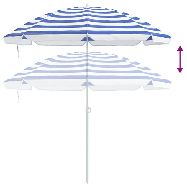 Suncobran Plava i bijela 161 x 161 x 193 cm Poliester - Plava