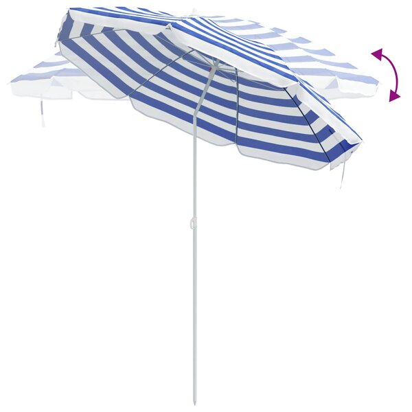 Suncobran Plava i bijela 161 x 161 x 193 cm Poliester - Plava
