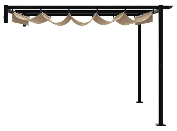 Gazebo 300 x 300 x 200 cm Sivosmeđa Poliester - Smeđesiva / 300 x 300 x 200 cm