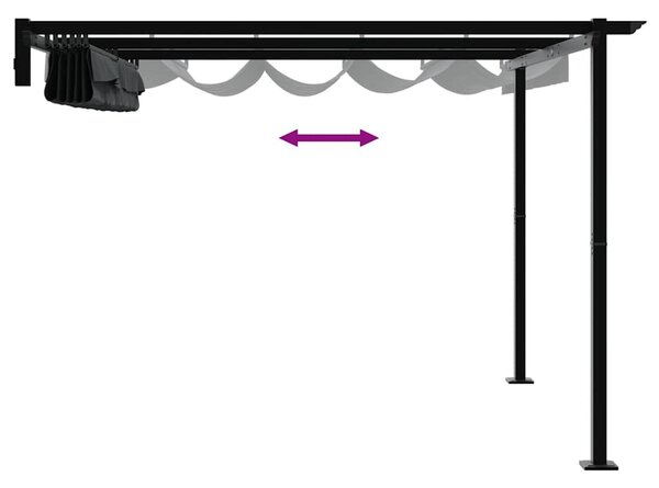 Gazebo 300 x 300 x 200 cm Antracit Poliester - Antracit / 300 x 300 x 200 cm
