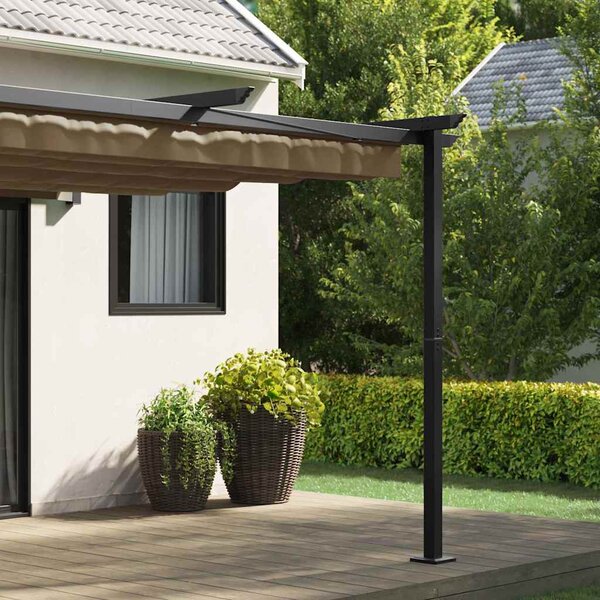 Gazebo 300 x 300 x 200 cm Sivosmeđa Poliester - Smeđesiva / 300 x 300 x 200 cm