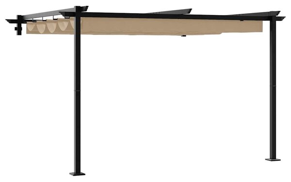 Gazebo 300 x 300 x 200 cm Sivosmeđa Poliester - Smeđesiva / 300 x 300 x 200 cm