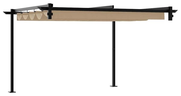 Gazebo 300 x 300 x 200 cm Sivosmeđa Poliester - Smeđesiva / 300 x 300 x 200 cm