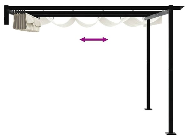 Gazebo 300 x 300 x 200 cm Krem Poliester - Krem / 300 x 300 x 200 cm