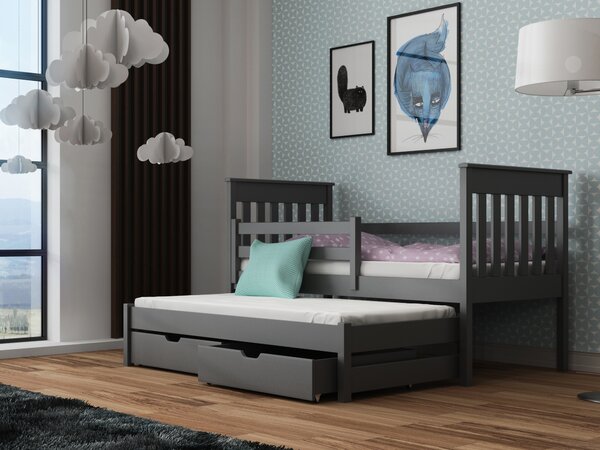Zondo Dječji krevet 80 x 180 cm TOYA (s podnicom i prostorom za odlaganje) (grafit). 1013042